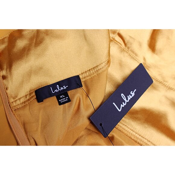 New w/Tags - Lulu’s Dreamy Romance Backless Maxi Dress in Mustard, size XL - Picture 2 of 13